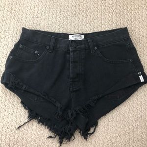 One Teaspoon Black Denim Shorts
